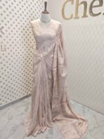 Organza with turkish flowing designs and sequence, beaded scallop border - Image 9