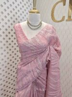 Organza with turkish flowing designs and sequence, beaded scallop border - Image 10