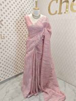 Organza with turkish flowing designs and sequence, beaded scallop border - Image 12