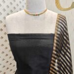 Salwar with plain body and golden zari thin multiple line border