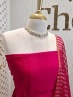 Salwar with plain body and golden zari thin multiple line border - Image 5