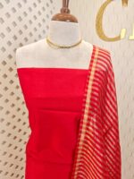 Salwar with plain body and golden zari thin multiple line border - Image 13
