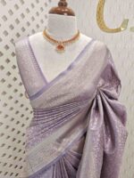 Banarasi with small different floral veiny designs - Image 4