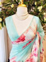 Chandheri with large floral patterns in contrast and stuttle colour - Image 10