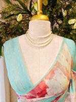 Chandheri with large floral patterns in contrast and stuttle colour - Image 11