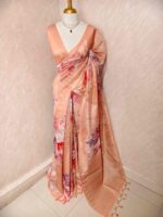 Chandheri with large floral patterns in contrast and stuttle colour - Image 9