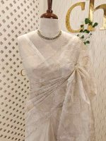 Organza with turkish like thread random floral design - Image 34