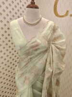 Organza with turkish like thread random floral design - Image 7