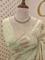 Organza with turkish like thread random floral design - Image 8