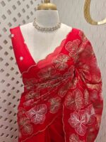Organza with turkish like thread random floral design - Image 4