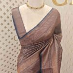 Soft katan with intricate paisley and double border