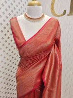 Soft katan with intricate paisley and double border - Image 4