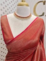 Soft katan with intricate paisley and double border - Image 5