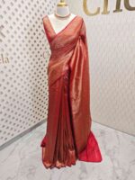 Soft katan with intricate paisley and double border - Image 6