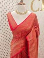 Soft katan with intricate paisley and double border - Image 7