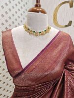 Soft katan with intricate paisley and double border - Image 11
