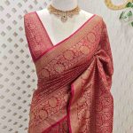 Softkatan with scattering from one point like pattern and boarders with floral motifs
