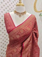 Softkatan with scattering from one point like pattern and boarders with floral motifs - Image 2