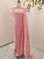 Salwar with leaf like pearl work on the yoke portion - Image 8