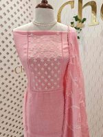 Salwar with leaf like pearl work on the yoke portion - Image 7