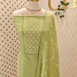 Salwar with leaf like pearl work on the yoke portion