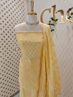 Salwar with leaf like pearl work on the yoke portion - Image 4