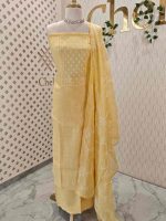 Salwar with leaf like pearl work on the yoke portion - Image 5