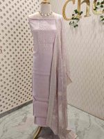 Salwar with flower like small pearl work on the neck - Image 3