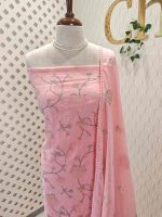 Salwar with multi colour floral design on body portion - Image 4