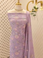 Salwar with multi colour floral design on body portion