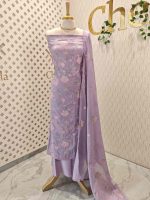 Salwar with multi colour floral design on body portion - Image 2