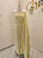 Salwar with multi colour floral design on body portion - Image 8