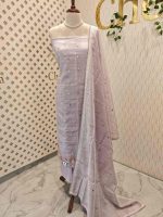 Salwar with intricate floral design and bird motify on  body end - Image 8