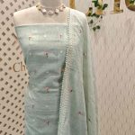 Salwar with intricate floral design and bird motify on  body end