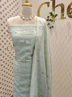 Salwar with intricate floral design and bird motify on  body end