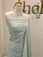 Salwar with intricate floral design and bird motify on  body end - Image 3