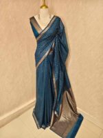 Tissue banarasi with diamond shaped small prints on full body with thin boarder - Image 13