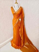 Tissue banarasi with diamond shaped small prints on full body with thin boarder - Image 31
