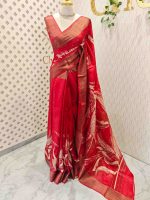 Tussar silk with small round,flowing designs and golden zari work - Image 3