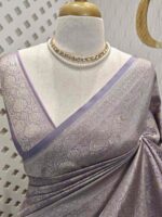 Banarasi with blossoms, veiny design - Image 20