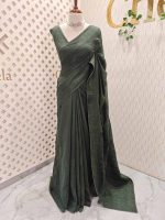 Chandheri with flower, leafy chicken kaari motif and crochet like pattern on border and pallu - Image 15