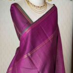 Kanjeevaram with check pattern and wide contrast border