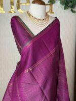 Kanjeevaram with check pattern and wide contrast border
