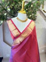 Kanjeevaram saree with a check pattern across the main body and complemented by a rich border and pallu - Image 5