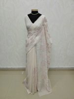 Kota silk with intricate floral applique work and vine pattern - Image 2