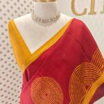 Soft silk with wooden inside portion like pattern