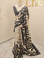 Soft silk with leafy printed pattern - Image 3