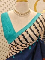 Soft silk with vertical animal print like pattern - Image 2