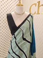 Soft silk with wavy lines and abstract like printed design
