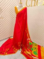 Soft silk with floral printed and geometric pattern - Image 9
